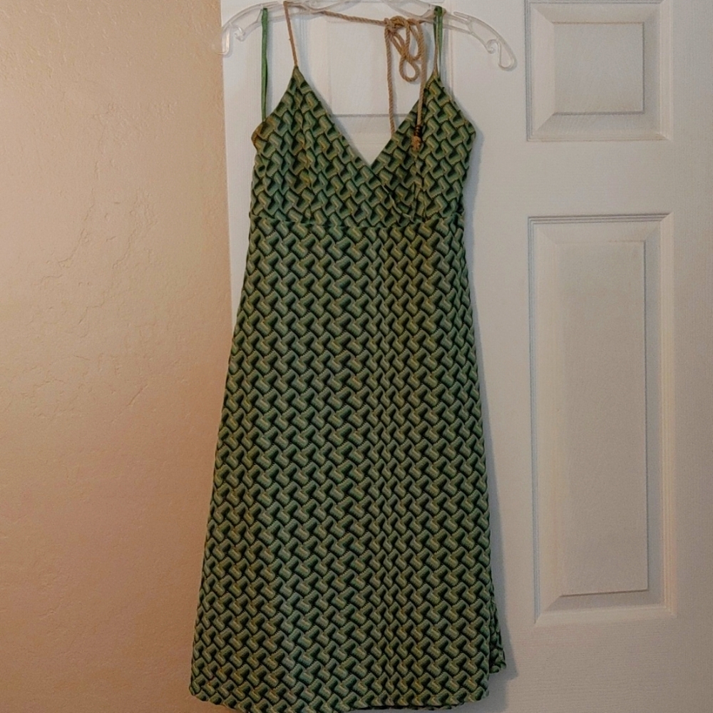 Crochet chevron halter dress